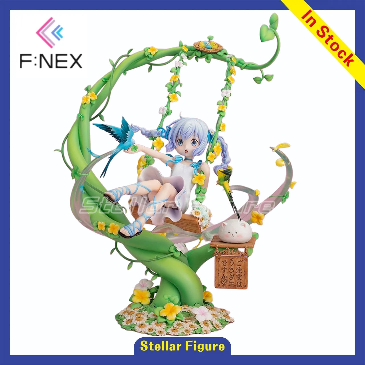 【SF】In Stock F:NEX Would You Like Some Rabbits Today Tippii Kafuu Chino 1/7 Scale Figures Model Collection Gift