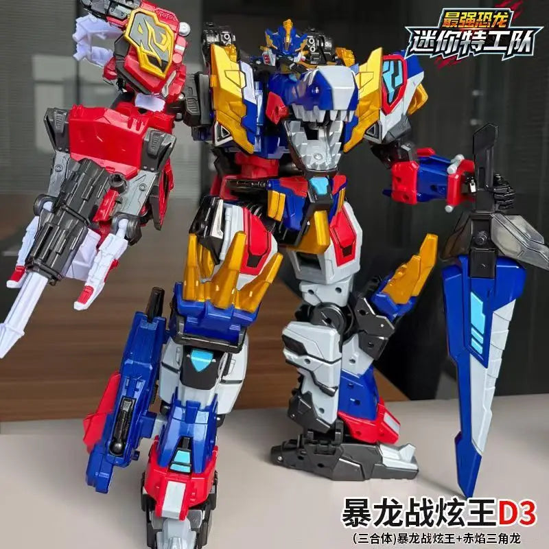 MiniForce Dinoid Warrior Transformation Robot Dinosaur Model REX KAISER Combine Mini Force Deformation Headbot Giganoto Dino Toy