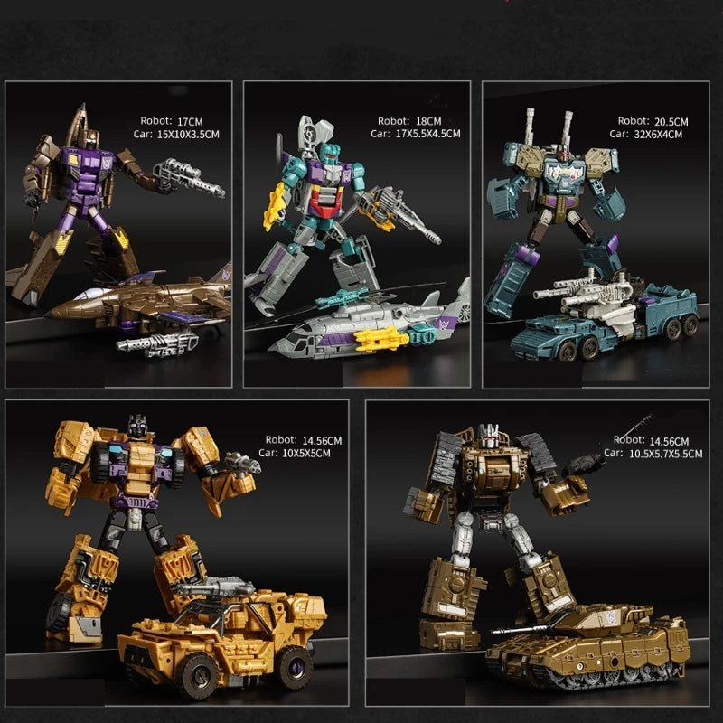 HAIZHIXING NEW 5 IN 1 Transformation Classic Devastator Model Toys G1 Robot Car Aircraft Tank Model Anime Action Figure Kids