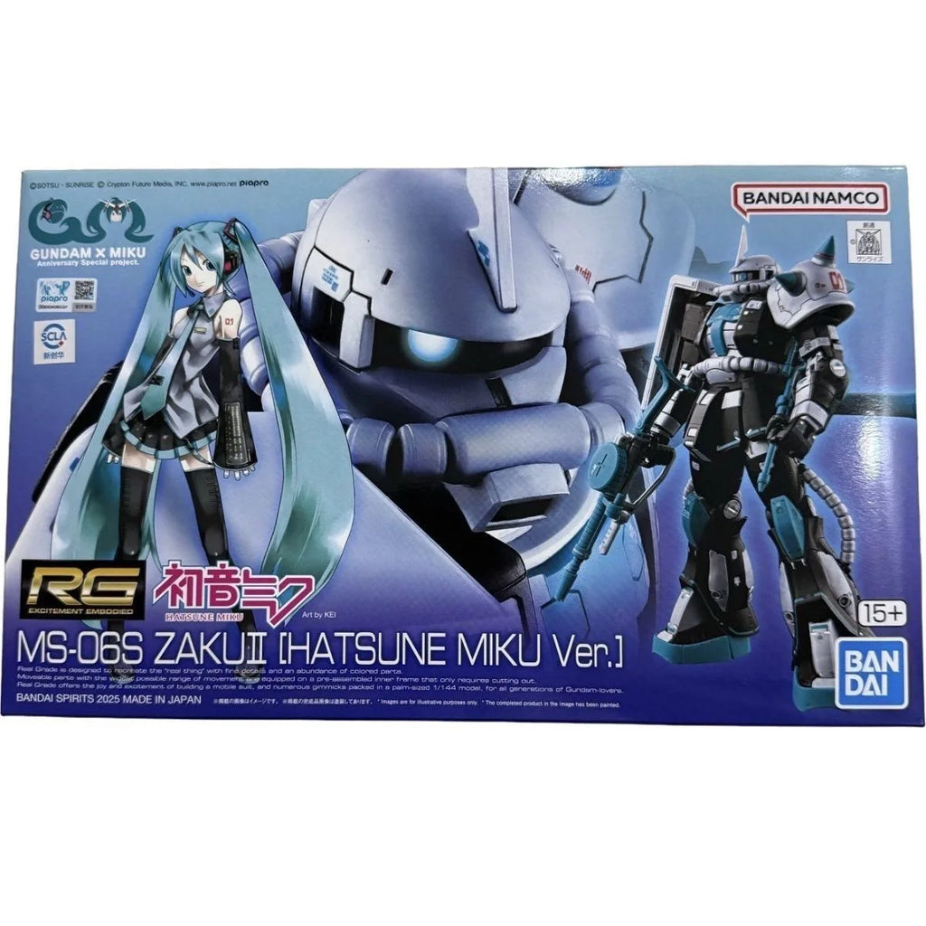 In Stock RG 1144 MS06S Zaku II Hatsune Miku Version Figure Model Bandai Gundam X Miku Anniversary Robot Special Project