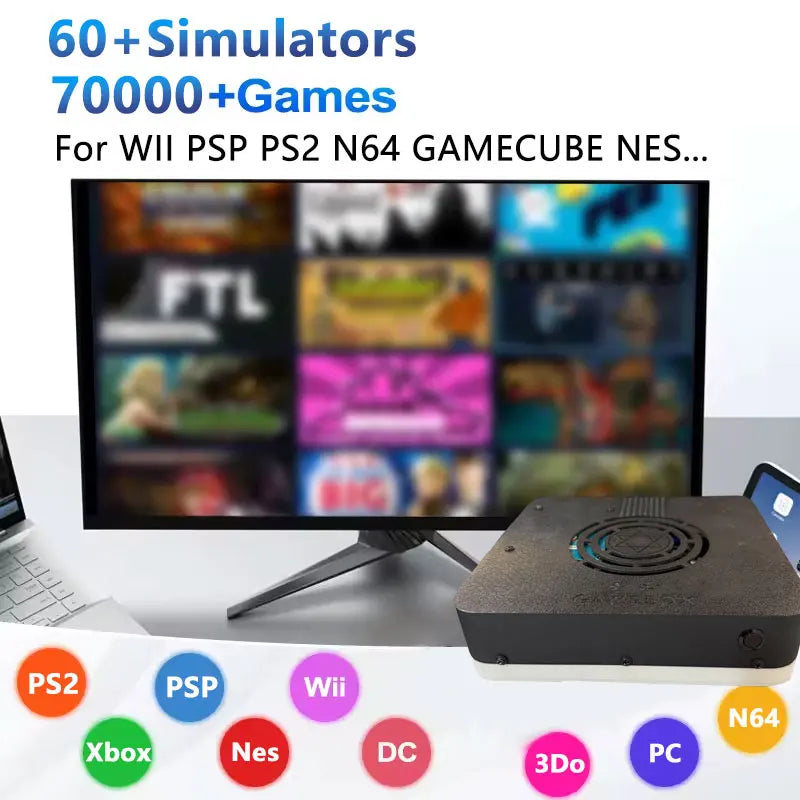 Super Console X3 Plug and Play on TV I3-3110M Game Console 2T HDD 70000+Games For Wii PS2 N64 PSP GameCube N64 Wireless handle
