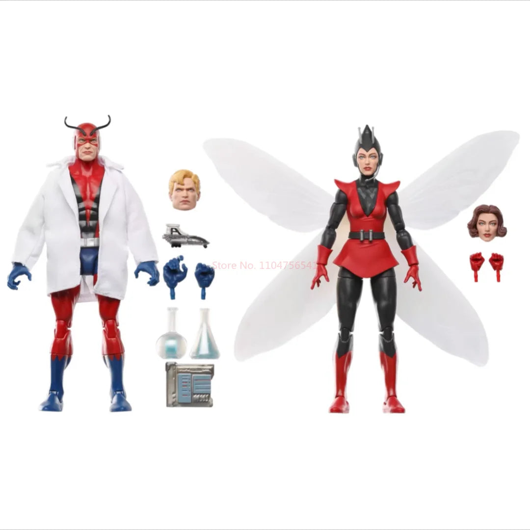 Marvel Legends Reprint Giant-Man Ant-Man Wasp 6-Inch Double Set Action Figures Movable Doll Toy Figurine for Kids