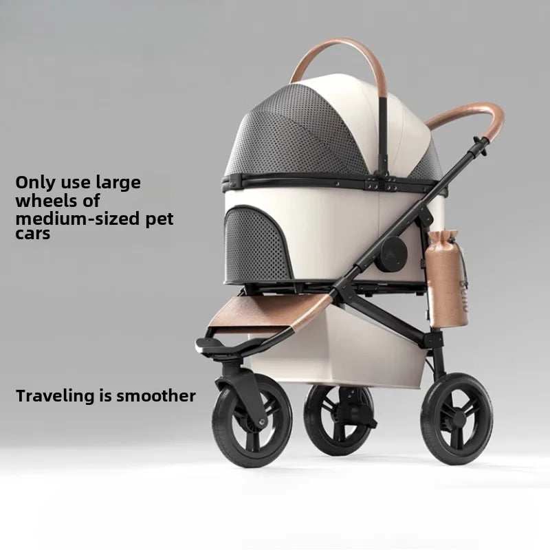 3-Wheel Pet Stroller for Cats Dogs Small Medium Dogs, Detachable Pet Carrier Cart for Walking Out, Outdoor Small Pet Stroller