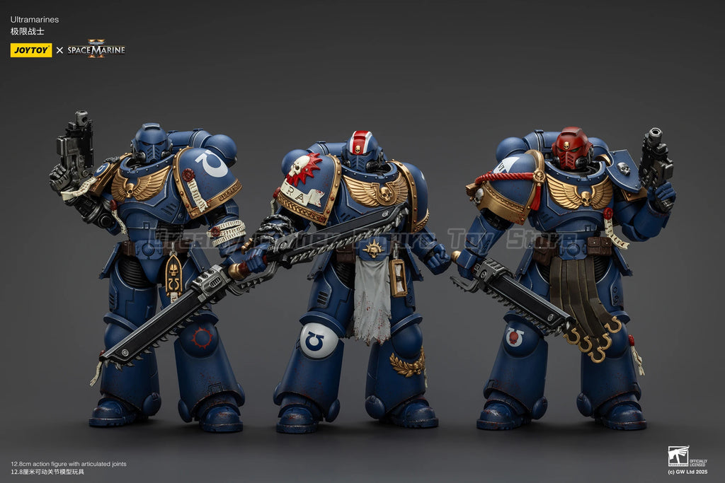 【In Stock】JOYTOY Warhammer 40K Ultramarines Titus Sergeant Gadriel Brother Chairon 3PCS Collectors Edition 1/18 Action Figures
