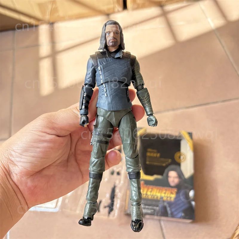 Bandai SHF Kaiyodo Winter Soldier Bucky Barnes Captain America Anime Action Figure Bucky Avengers 3 Infinity War Figures Toys