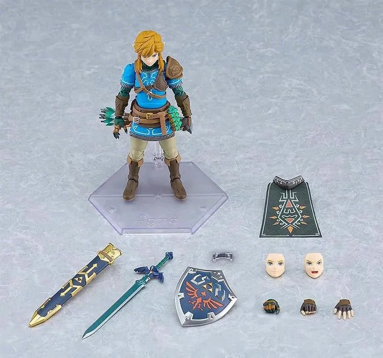 Легендата за Зелда Аниме Фигурка - Дъхът на дивата природа Линк с Master Sword Sky Sword Фигма 153 Модел играчка Подарък за колекционери