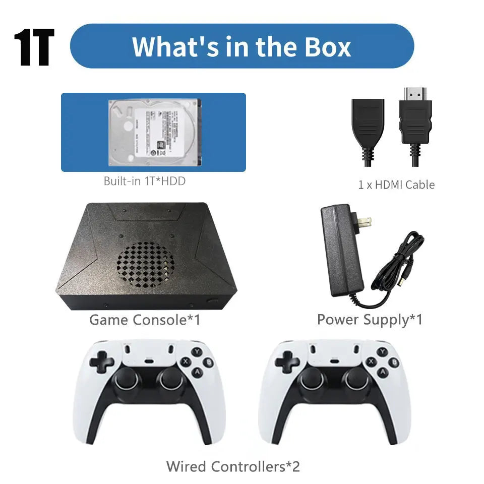 LZAKMR NEW Upgrade S1 Game Box Dual System Windows11 2TB Game System 99999+GAME For SWITCH PS2 PS3 WII SS GAMECUBE Sega Saturn