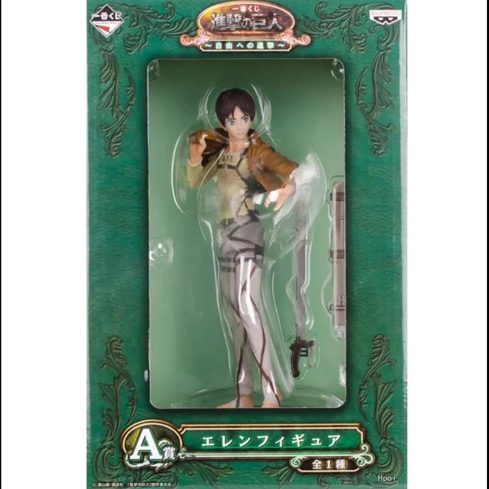In Stock BANDAI Original Ichiban Kuji KUJI Attack On Titan Anime Figure Eren Jaeger Levi Ackerman PVC Cool Model Collection Toys