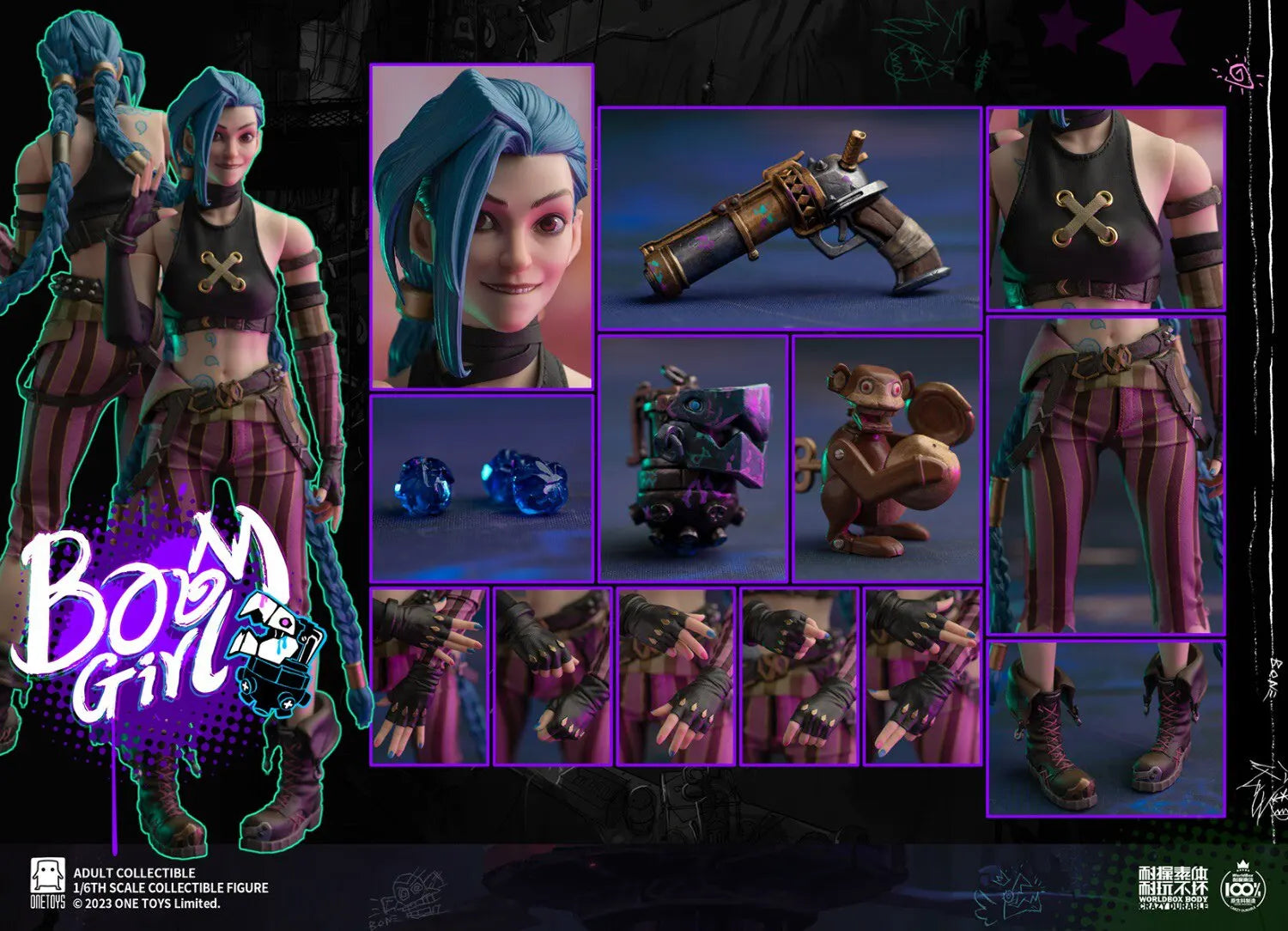 In Stock Genuine Onetoys Boom Girl Arcane Jinx 1/6 Scale Action Figure Deluxe Edition OT021 12inch Full Set Model Toys
