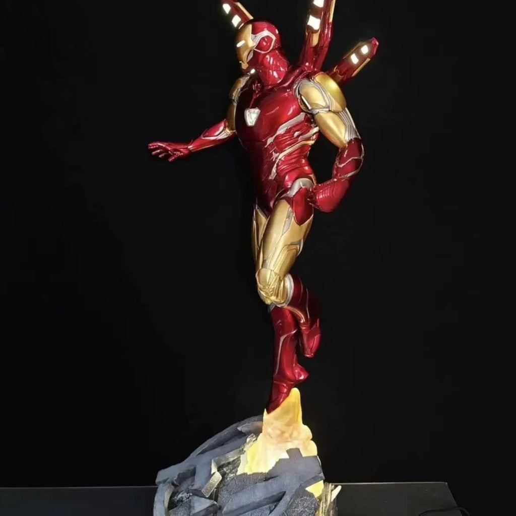 Marvel Studio Iron Man The Avengers 17.71Inch/45cmGuardian Can Move glowing PVC figure Battle Posture ornament Model Toys Gifts
