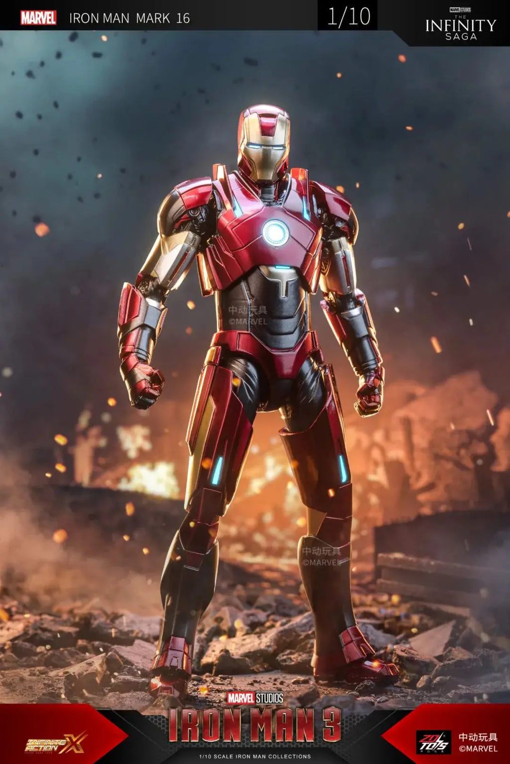 1/10 Original ZD Toys Iron Man MK2 War Machine2.0 MK16 MK11 MK24 MK35 MK47 Tony Stark Collection Model Action Figure Kids Toys