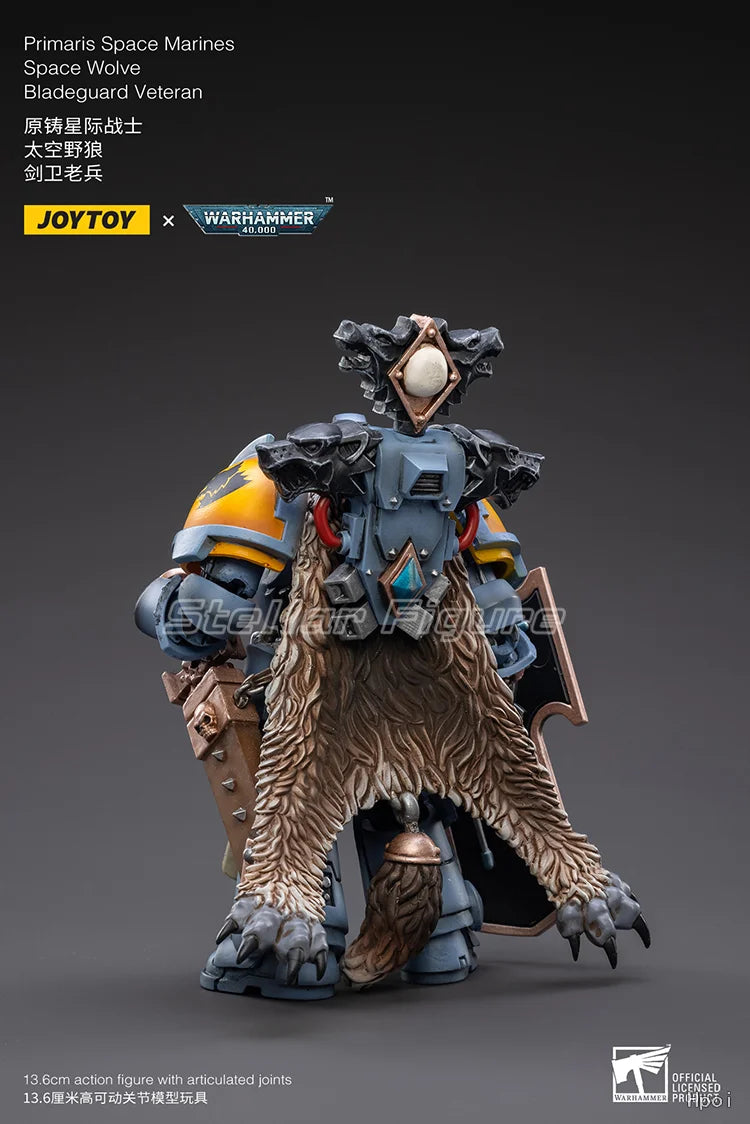 【SF】JOYTOYS 1/18 Action Figure Pmaris Space Marines Space Wolve Bladeguard Veteran Model Toys Gifts Collection Ornaments
