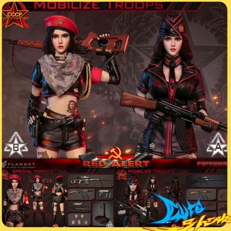 In Stock Flagset Fs-73048 1/6 Red Alert Soviet Sniper Action Figure 12'' Female Soldier Action Figurine Full Set Model Gift