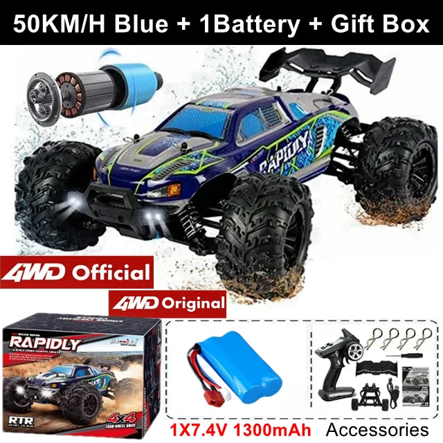 4WD Ferngesteuertes Auto Offroad 4x4 RC High Speed ​​Buggy Truck Super Brushless 50 oder 80KM/H Schnelles Drift Racing Spielzeug Kinder Erwachsene