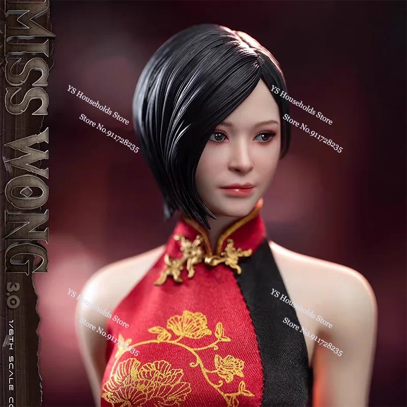SWTOYS FS065 1/6 Collectible Miss Wang Red Cheongsam Cloth Action Figure Short Hair Delicate 12inch Ada Wang Soldier Model