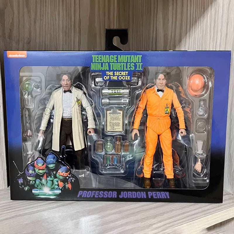 Teenage Mutant Ninja Turtle Professor Jordon Perry Figure NECA 54326 TMNT Action Figuras Collectible Model Ornaments Original