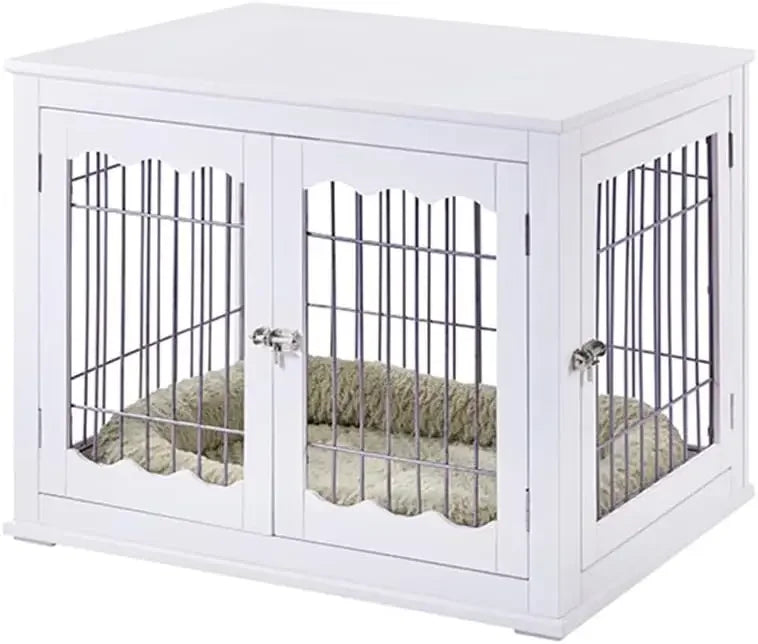 Furniture Style Dog Crate for Medium Dogs, Indoor Aesthetic Puppy Kennel with Wood & Wire Design
