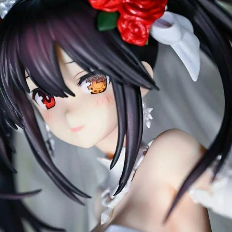 Date a Live Flower Wedding Series Anime Action Figure - Tokisaki Kurumi Beautiful Girl Wedding Dress Decoration Gk Collectible