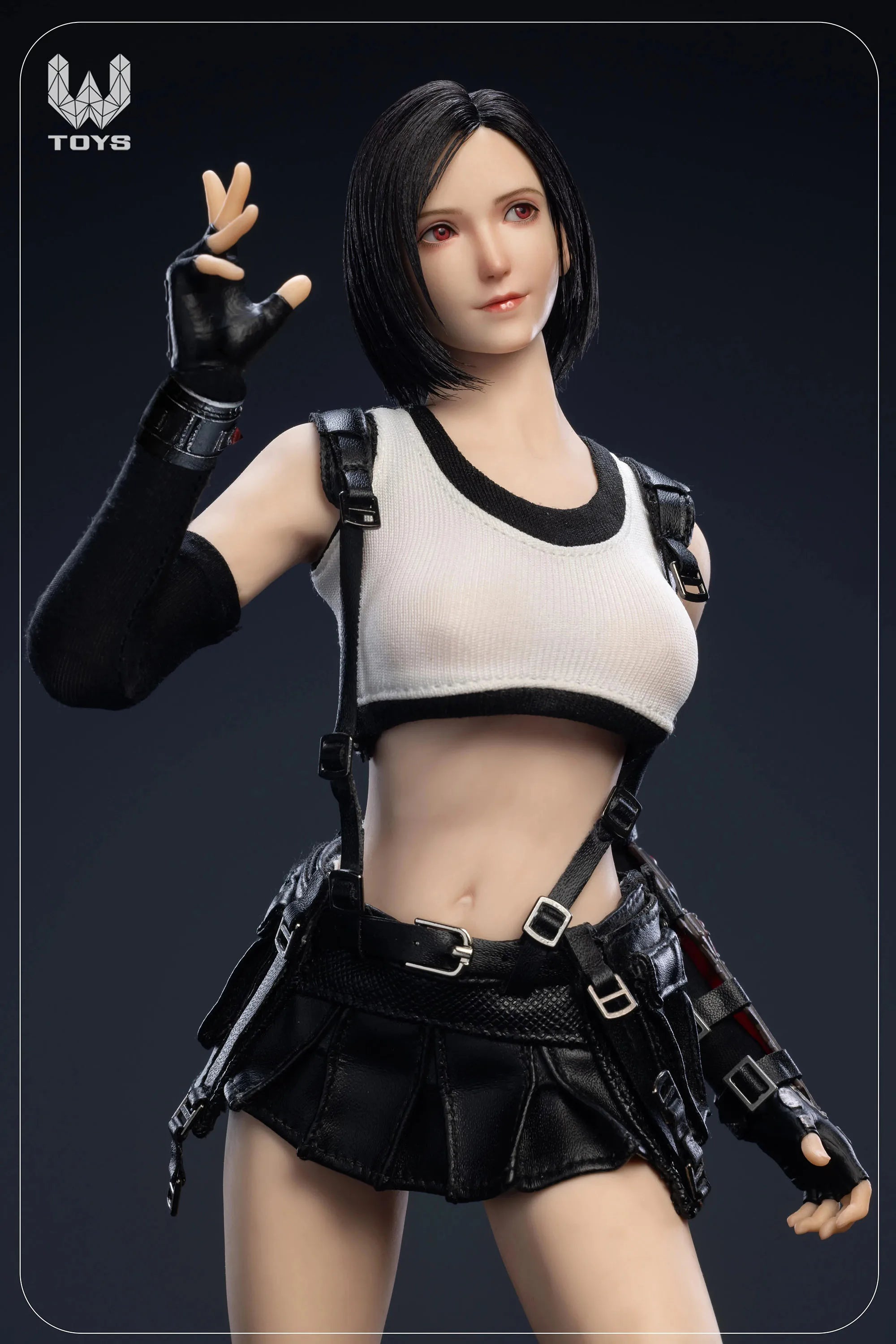 WTOYS 1/6 Scale Female Soldier Tifa Hair Transplant Movable Eye Head Carving Clothing Set Model Toy Accessories In Stock