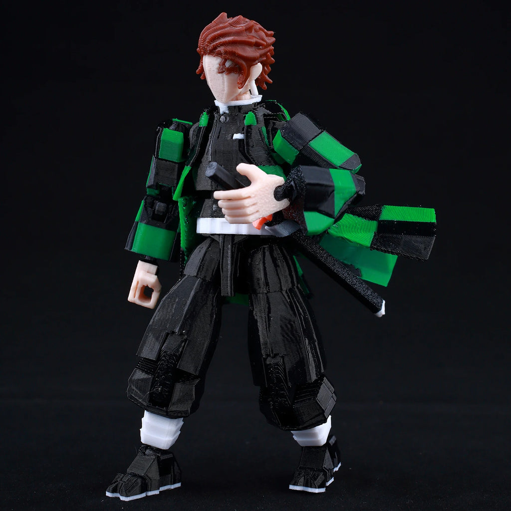 9L 3D-gedruckter Tanjiro Kamado Demon Slayer Lucky T13 Dummy 13 bewegliche Shapeshift-Actionfiguren Schaufensterpuppenspielzeug für Anime-Fans