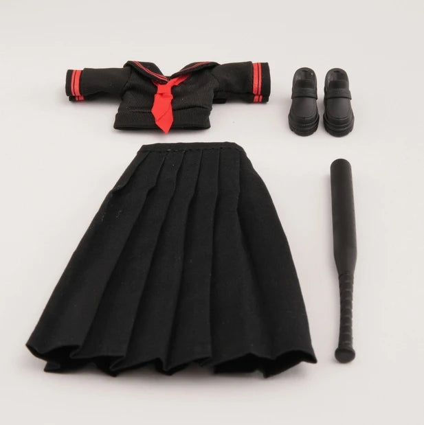 In Stock 1/12 Scale 99S Series Sweet Student Uniform Sailor Collar Top Pleated Skirt Set For 6inchs Azone Action Figure Body