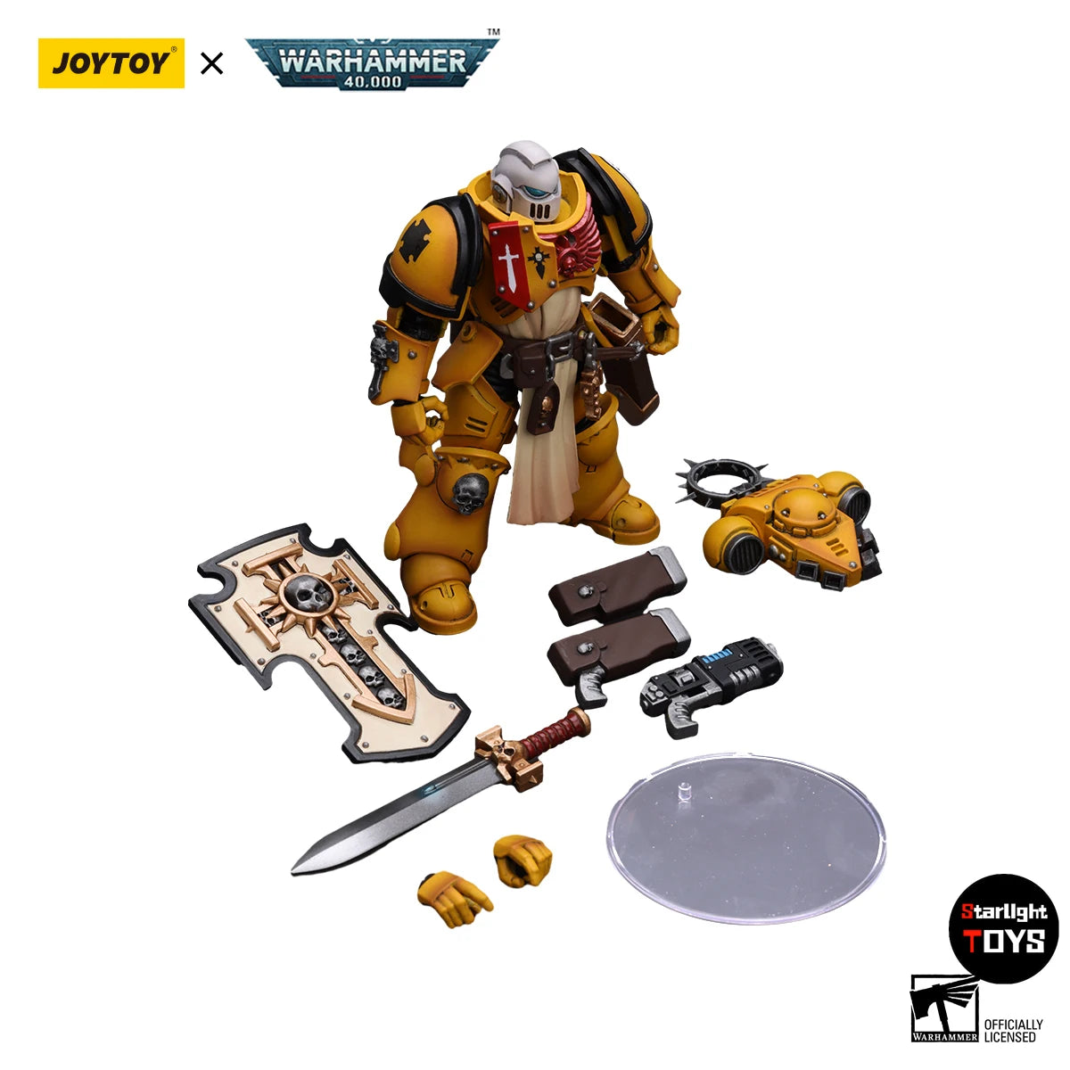 JOYTOY Warhammer 40K Primaris Space Marines Imperial Fists Bladeguard Veteran Model Toy 1/18 Action Figure