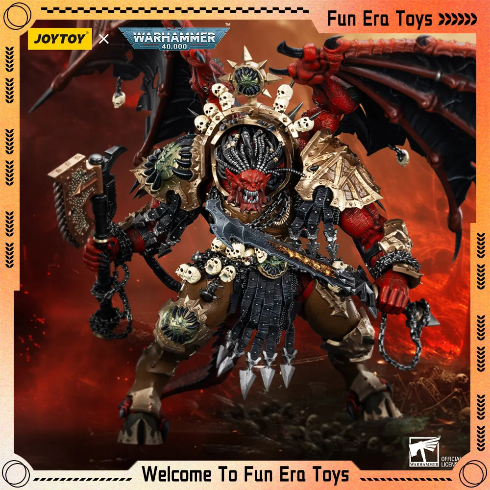 Hot JOYTOY 38cm Warhammer 40K World Eaters Angron Daemon Primarch of Khorne Action Figures Toys Boys Birthday Custom Models Gift