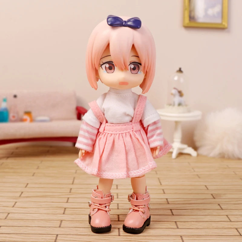 OB11 Clothes Cat Pudding Sweater Hooded Jacket Shorts Shoes for Molly, YMY, GSC Body, 1/12bjd Doll Clothes Toy Clothing