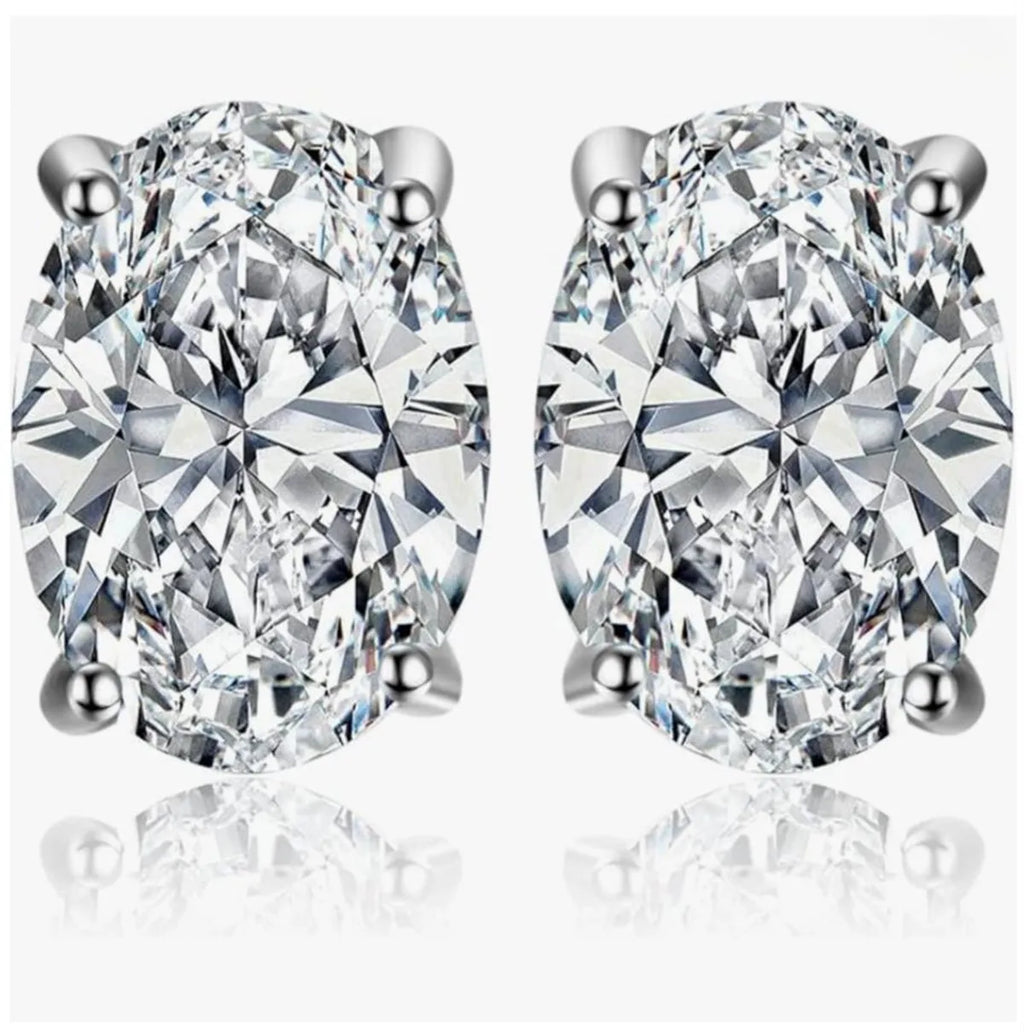 14K gold physical real gold laboratory grown diamond IGI 0.5CT oval diamond stud earrings fine jewelry Customized wholesale