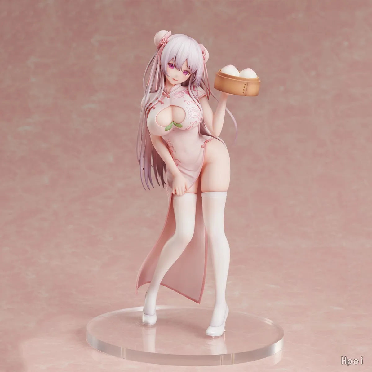 UC Miko's Original Character "Momo Man Jiang" Peach Bun Girl Qipao Standing Figure - PVC Collectible Model Boxed