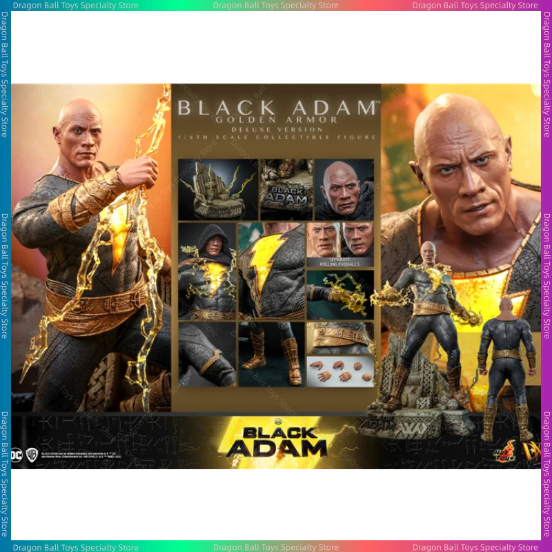 [In Stock] Original HOTTOYS HT 1/6 DX31/30/29 Black Adam Dwayne Johnson Gold Armor Action Figure Gift Toy