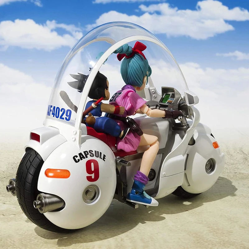 18см SHF Dragon Ball Фигурки Bulma's Motorcycle Hoipoi Capsule No. 9 Екшън фигурка PVC колекция Bulma Goku Фигурка Модел играчки