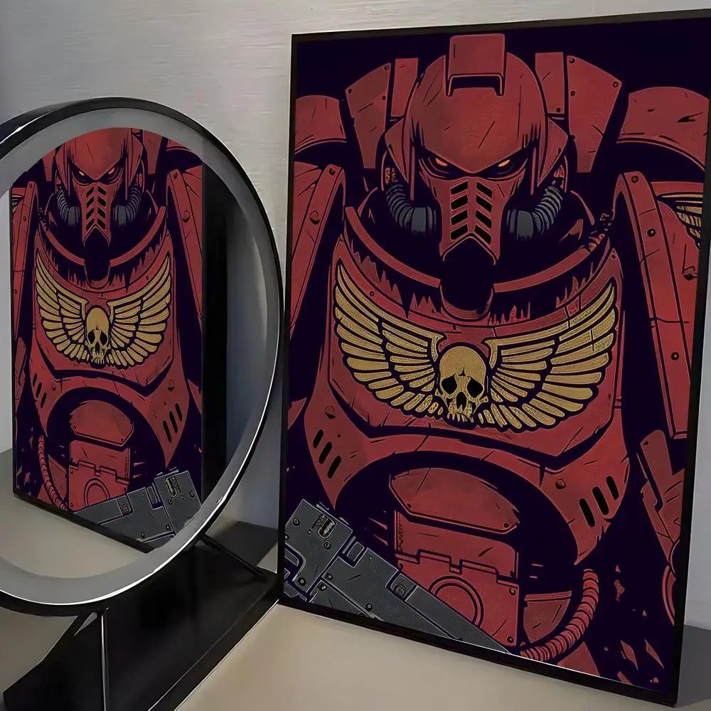 W-Warhammer Game 40K Poster Perfect Sticker Self Adhesive Art Designed for Home Dining Office Spaces