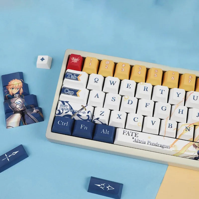 Fate anime peripheral keyboard accessories Artoria Saber silly King Arthur keycap gaming keyboard peripherals
