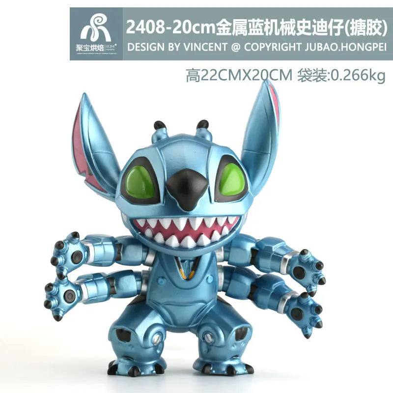 Stitch Mechanical Model Red Blue Gray Steampunk Robot Figure Anime Collectible Desktop Decor Stitch Figure Stitch Plush Toy
