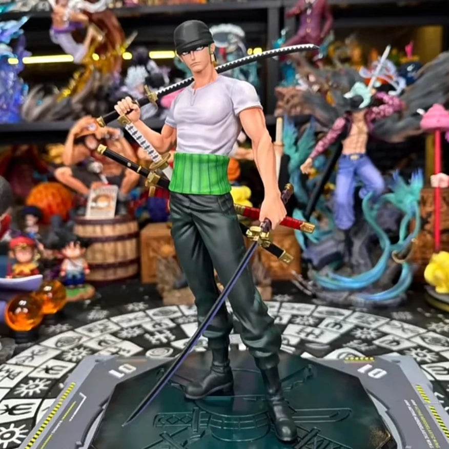 25cm/9.84in Anime One Piece Figure Roronoa Zoro Figure PVC Statue Collectible Model Toys Gifts