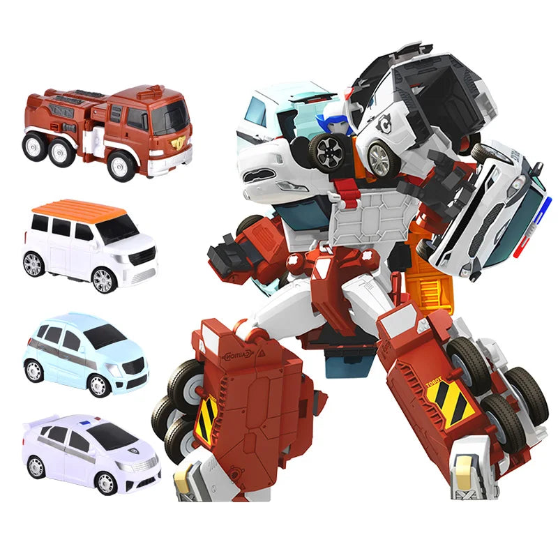 4 IN 1 Tobot Quatran Transformation Robot to Car Toys Korea Cartoon Brothers Anime Tobot Deformation Car Toys for Children Gift