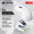 Attack Shark X6 Wireless Ergonomic Gaming Mouse Adjustable DPI Wired 2.4G/Bluetooth High Precision Rechargeable Mice