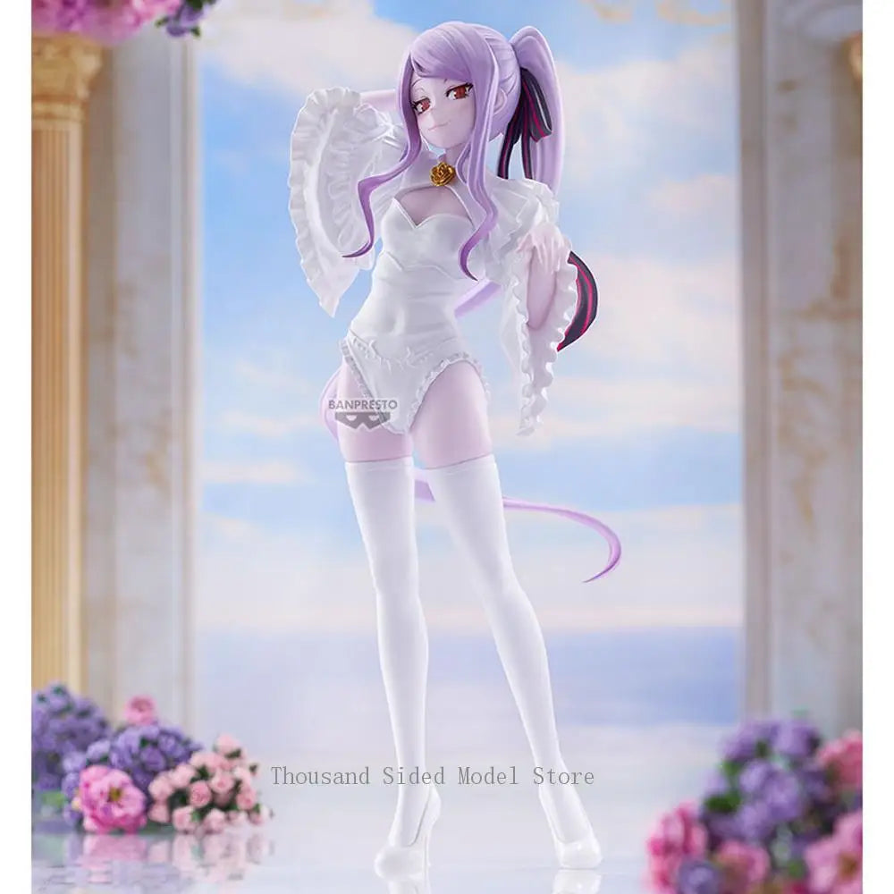 Original Banpresto Glitter & Glamours Overlord Shalltear Bloodfallen Wedding Ver. Action Figure PVC Model Collectible Toys 24CM