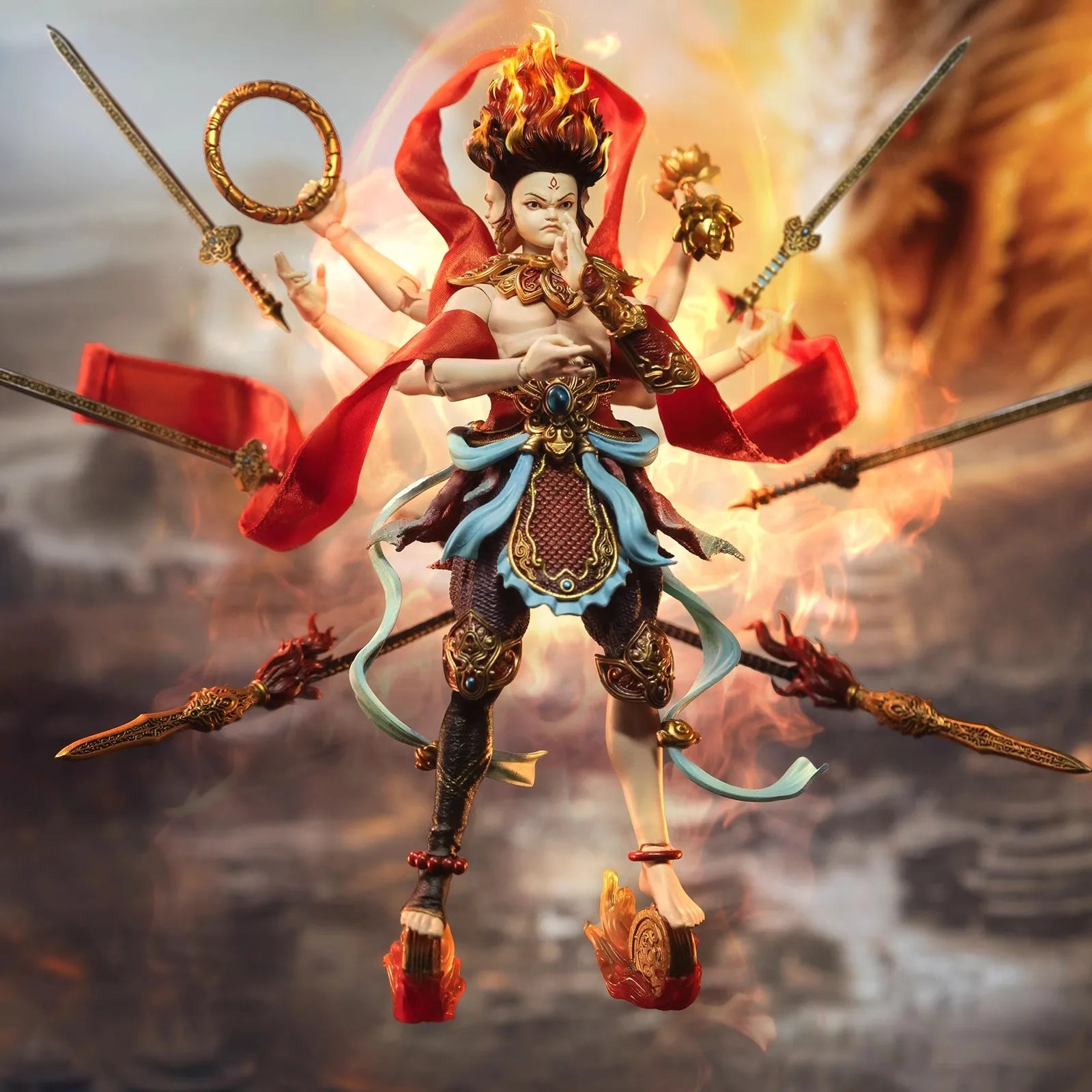 FancyRealm FJ-1A02 1/12 Soldier Fengshen Nezha 6'' Action Figure Model Toy In Stock