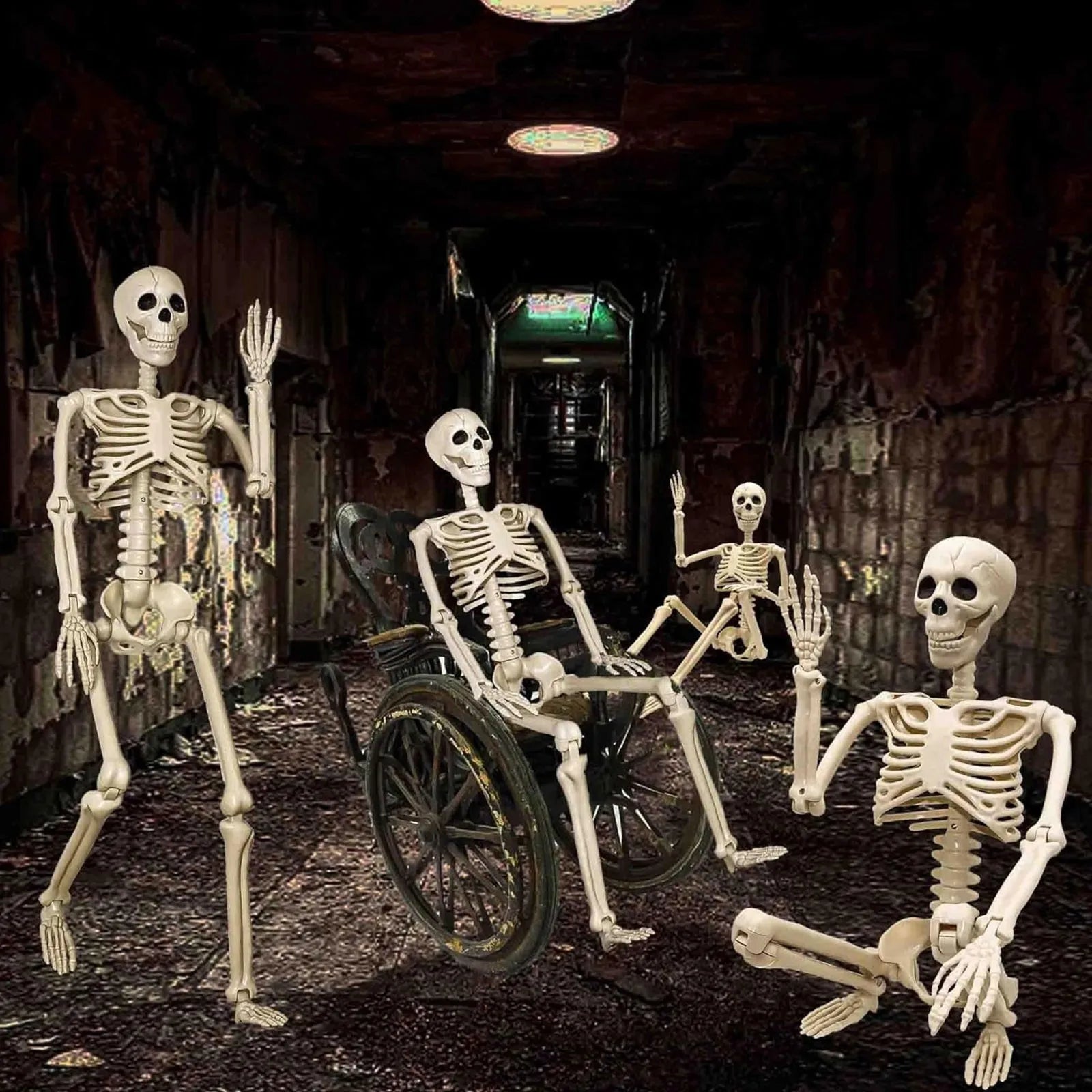 1pc Realistic Life Size Human Body Joints Skeleton Skull Adjustable Joints For Halloween Festival Horror Ornament