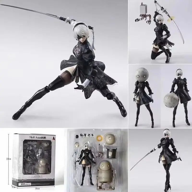Нова 15см Nier Automata Yorha No.2 2b екшън фигурка PVC игра фигурка подвижна играчка колекция орнамент модел подарък за деца