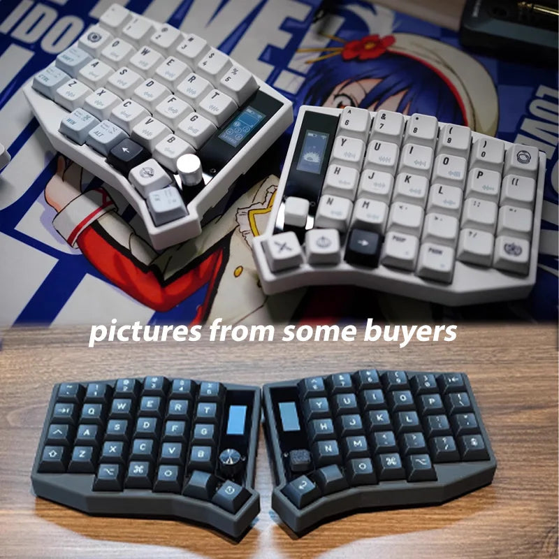 Sofle Split Keyboard Kit Dual Mode Wired Bluetooth Wireless Split Keyboard Kit Customized 58 Keys Hot Swap with Screen Knobs ZMK