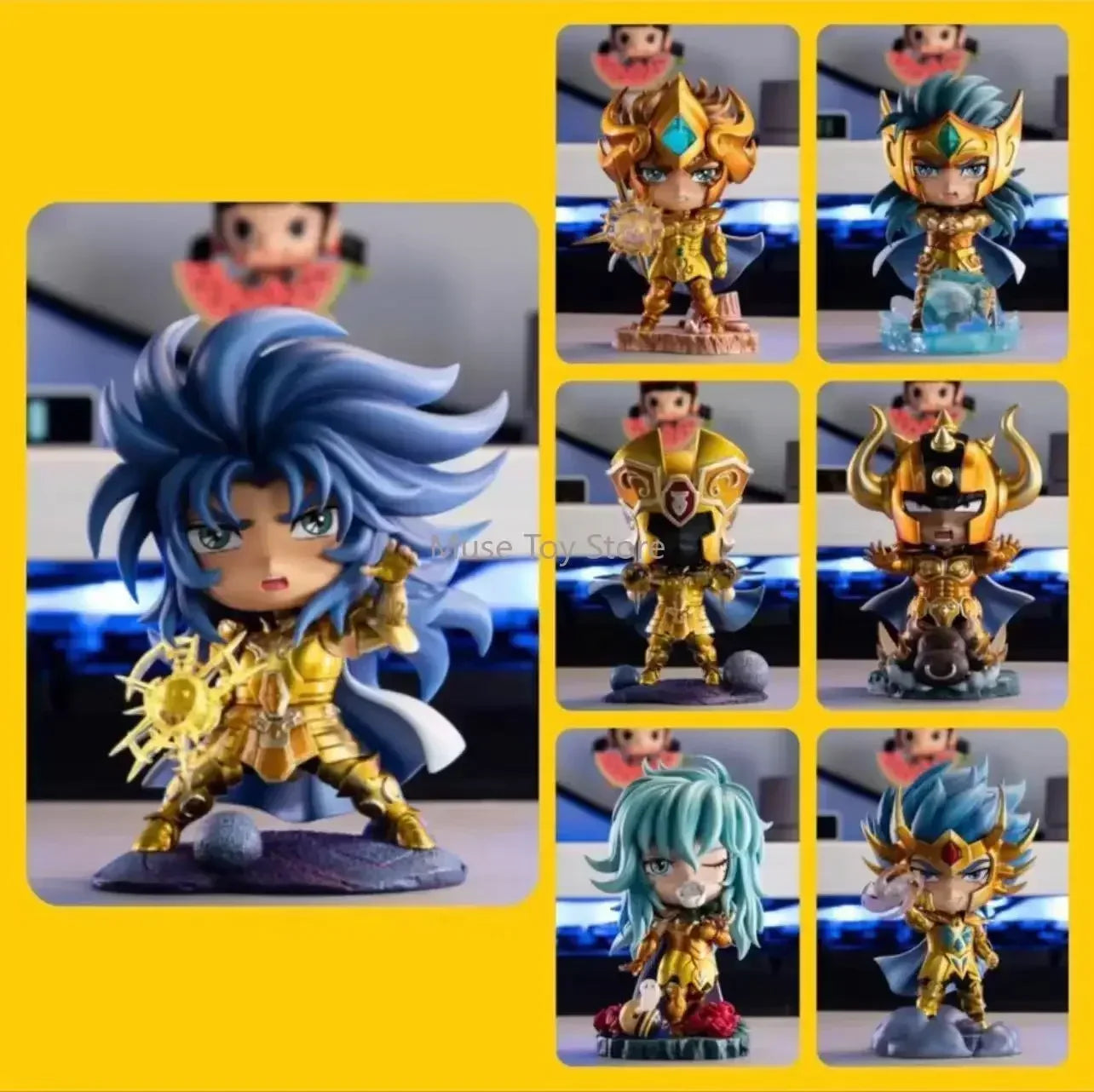 FOC GK Mini Saint Seiya Myth Cloth BOX Knights of The Zodiac 12 Constellation Box Gift Action Figure Model Toy Resin Q Statue