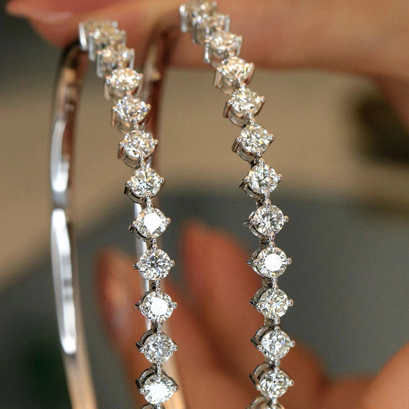 Aazuo Luxusschmuck 18 Karat Weißgold Natrual Diamonds 3.0ct Tennis Armreif für Damen Gehobene Trendy Hochzeit Verlobungsfeier