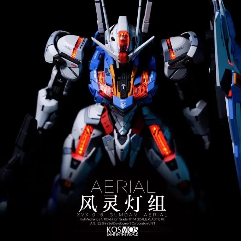 KOSMOS Light The World FM 1/100 AERIAL GUNDAM Funnel Rgb Led Matrix Illusory Color Lamp Group Action Toy Figures Gift