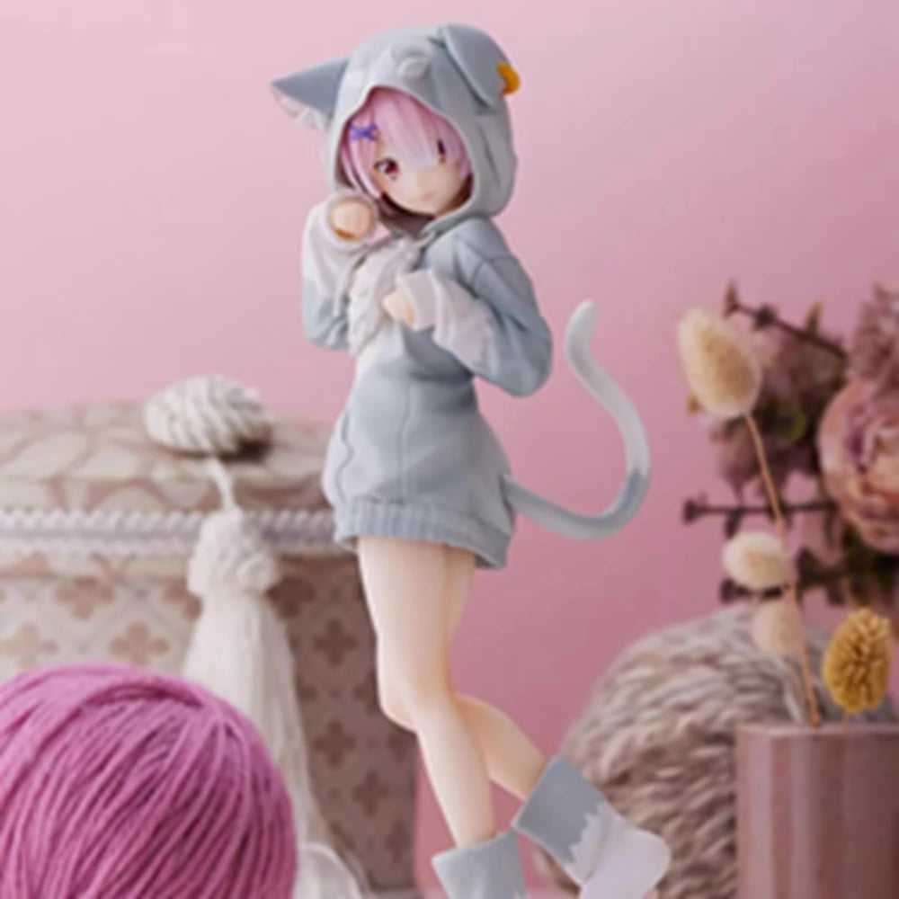 22CM Anime Re:Zero kara Hajimeru Isekai Seikatsu Rem Figure Model Ram Puck Starting Dresses PVC Emilia Collection Gift Toy