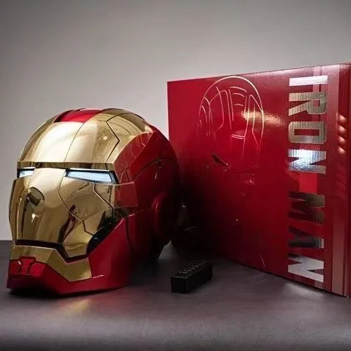 Iron Man Animationsfigur Helm Jarvis 1:1 Sammlungsstufe Mk5 Helm Intelligente Sprachsteuerung zum Öffnen und Schließen des Helms