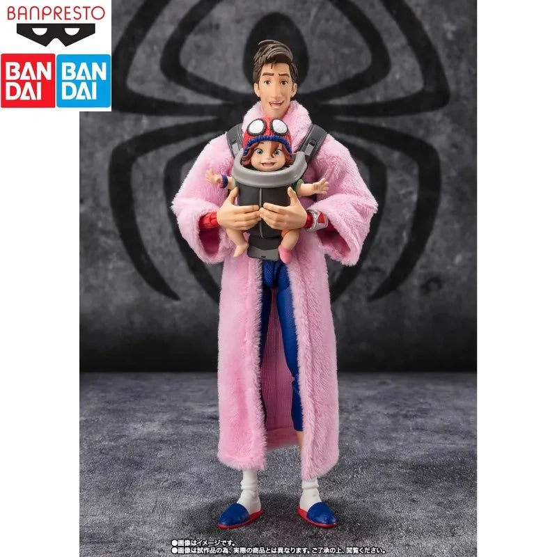 In Stock BANDAI Original SHF Spider-Man Universe Peter B Parkmede Joint Candidate Model Collection Holiday Gifts