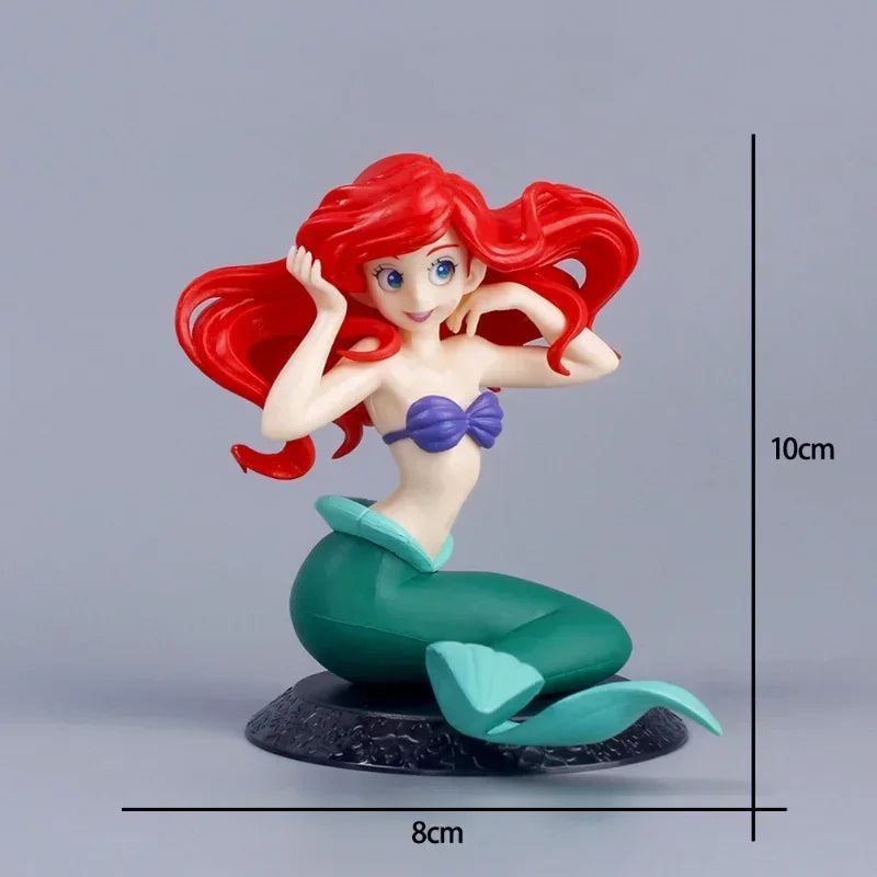 Disney The Little Mermaid Ariel Princess Action Figure Kids Toys Anime Situational Model Dolls Collection Room Car Decoration